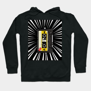 Retro Cassette Tape (white print) Hoodie